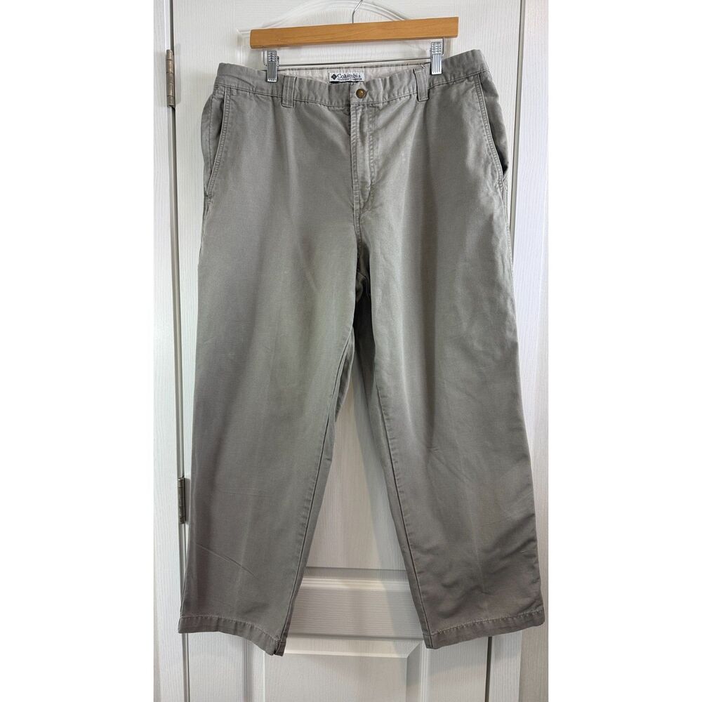 Columbia Men's Gray Cotton Canvas Utility Workwear Hiking Pants Size 38 x 30